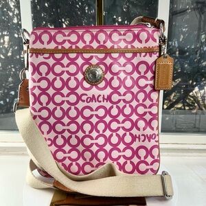 Coach Signature Circle Print Crossbody – Pink/Cream